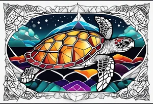 Geometric seaturtle tattoo idea