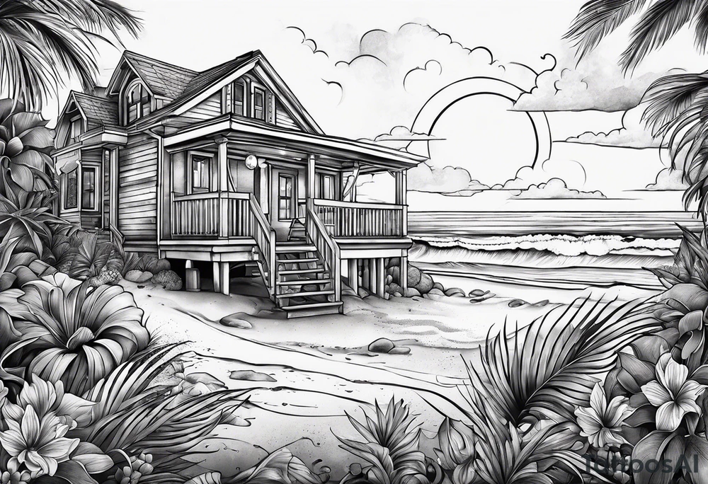 Beach house tattoo idea