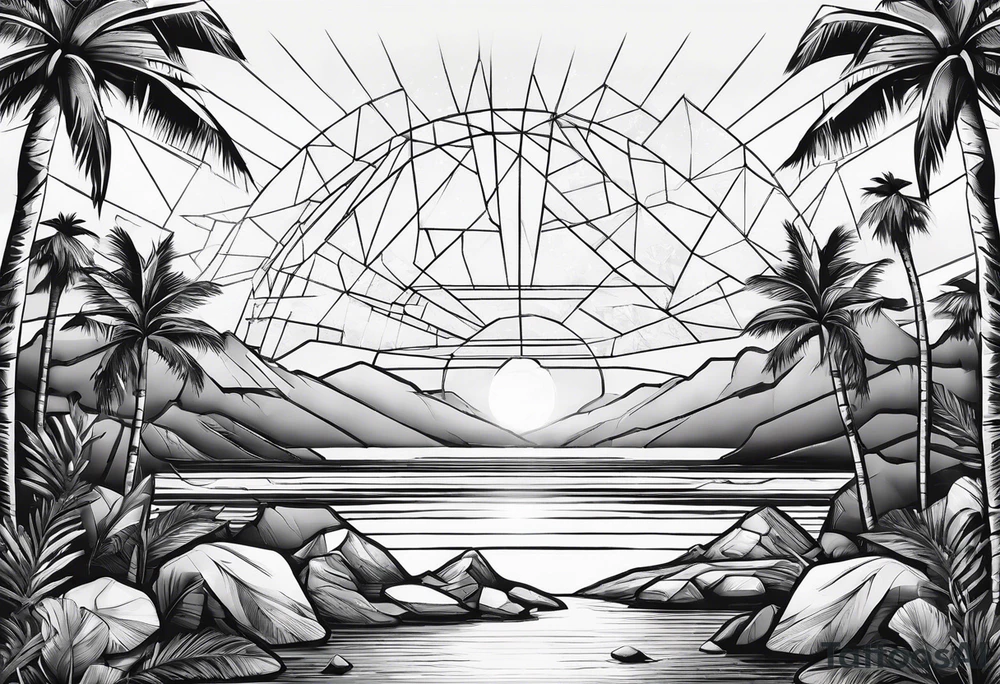 ice cubes and palm trees tattoo idea