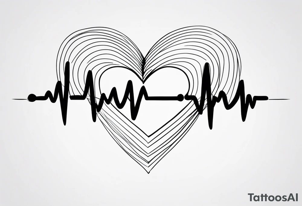 Heartbeat line intertwined with the words Darren Forever tattoo idea