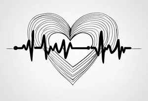 Heartbeat line intertwined with the words Darren Forever tattoo idea