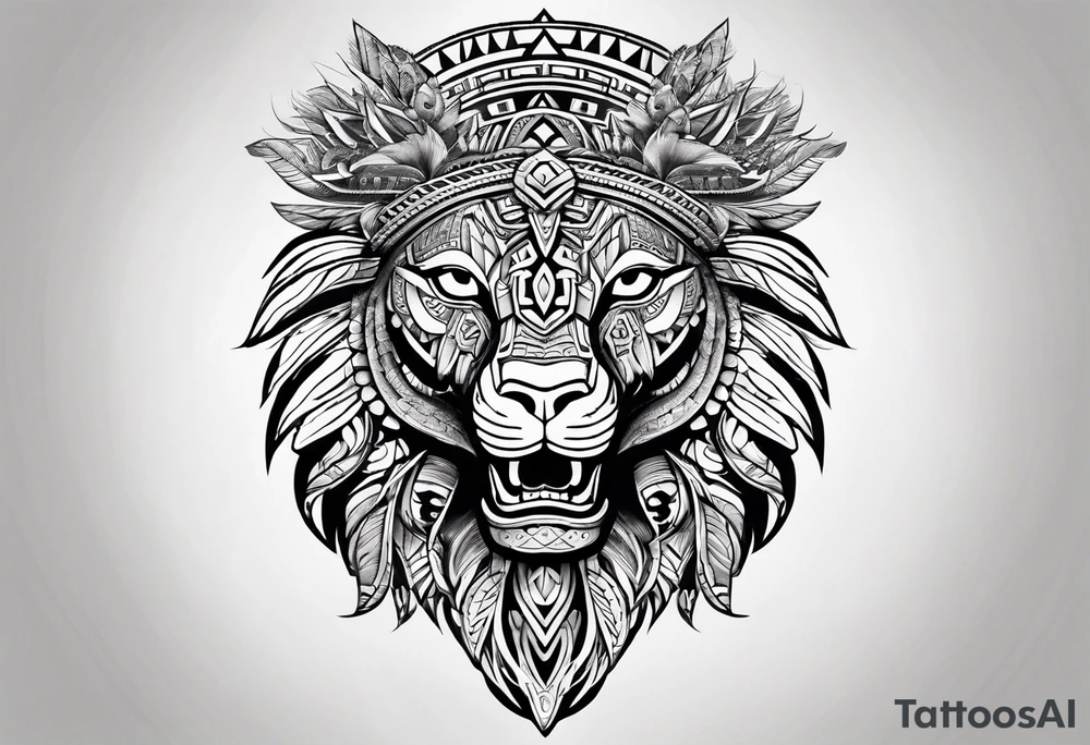 Aztec animal tattoo idea