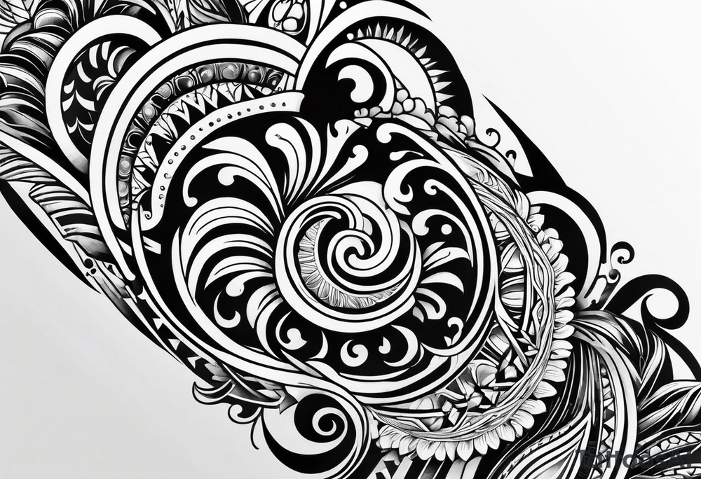 small tribal bicep wrap tattoo idea
