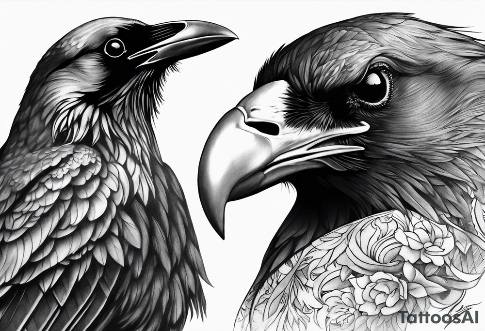 Nordic 2 ravens tattoo tattoo idea