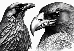 Nordic 2 ravens tattoo tattoo idea