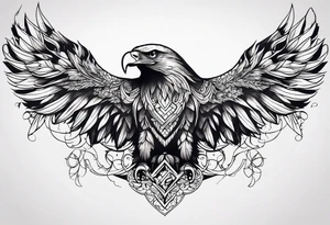 Eagle chest tattoo idea