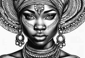 african faces cultural tattoo idea