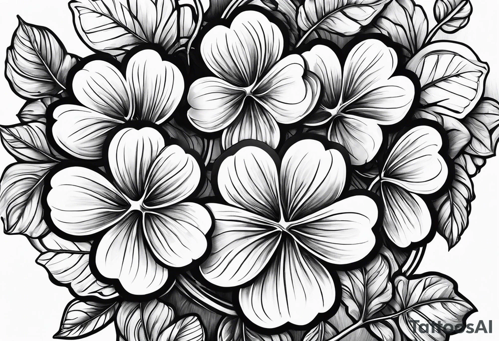 fine line three leaf clover tattoo idea