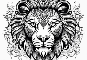 lions face tattoo idea