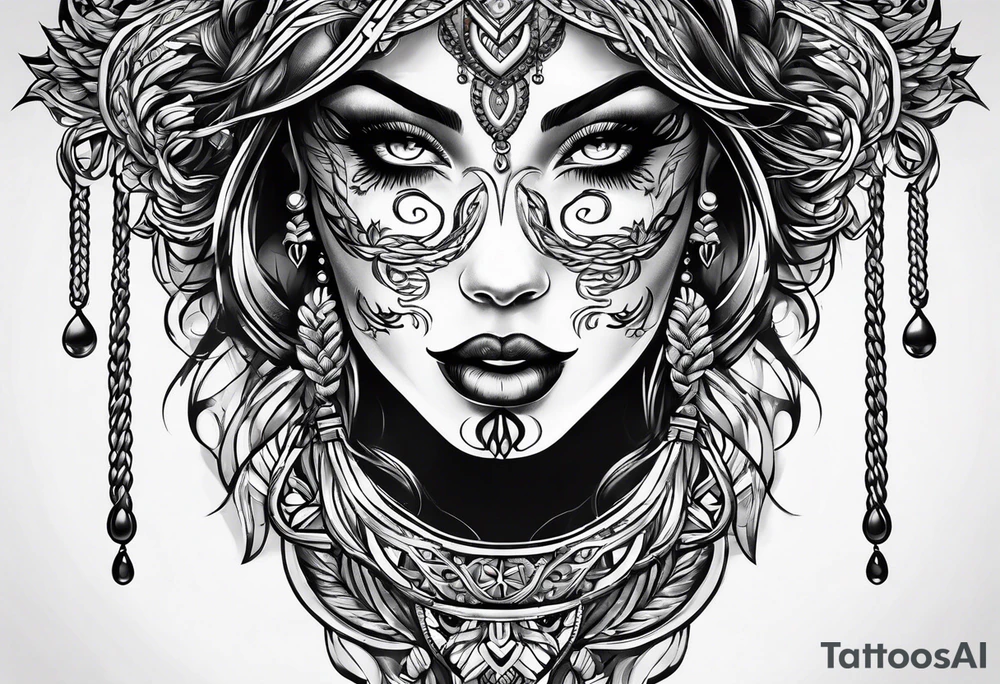 braided leather rope tattoo idea