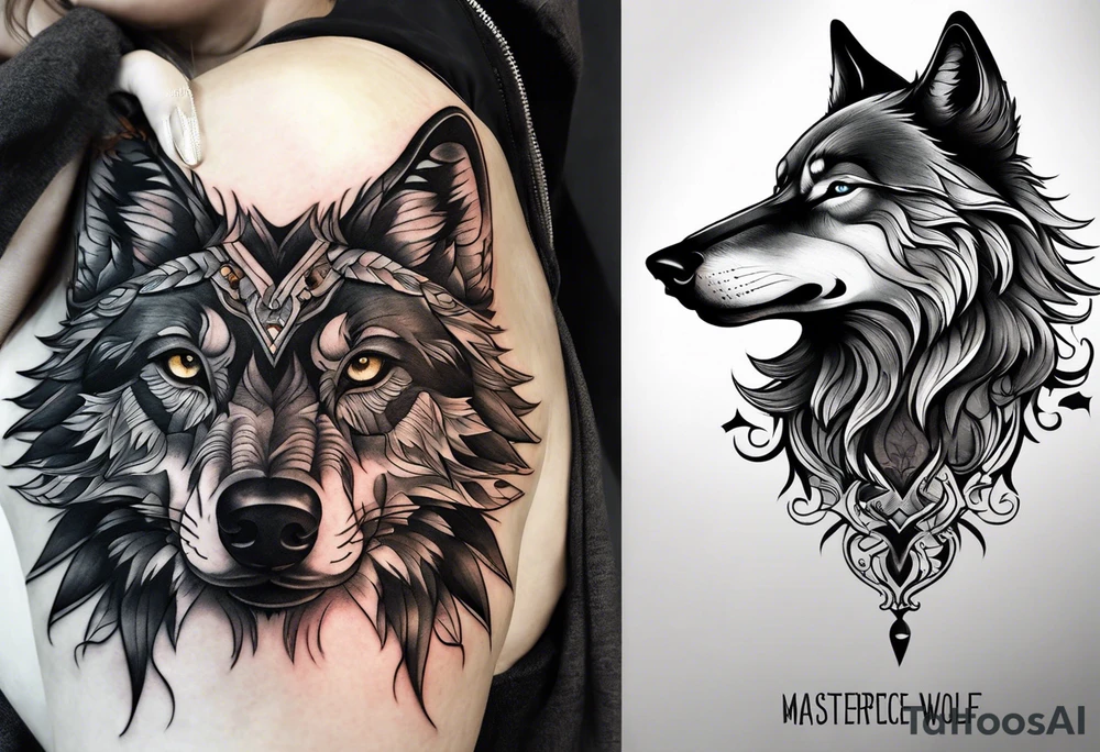 black wolf tattoo idea