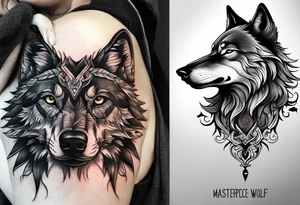 black wolf tattoo idea