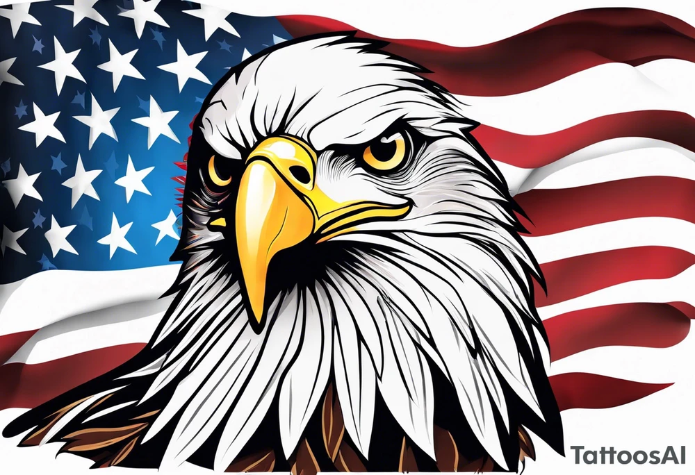 Eagle and usa flag tattoo idea