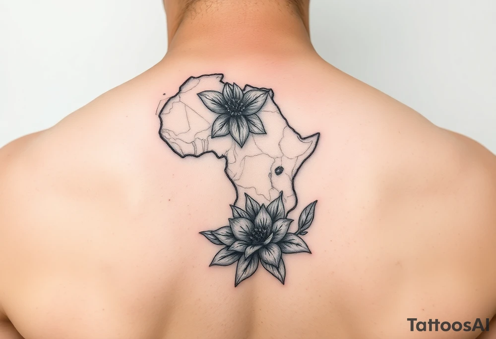 Africa and Zambia with flower tattoo idea