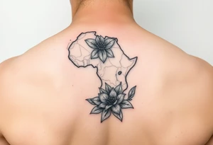 Africa and Zambia with flower tattoo idea