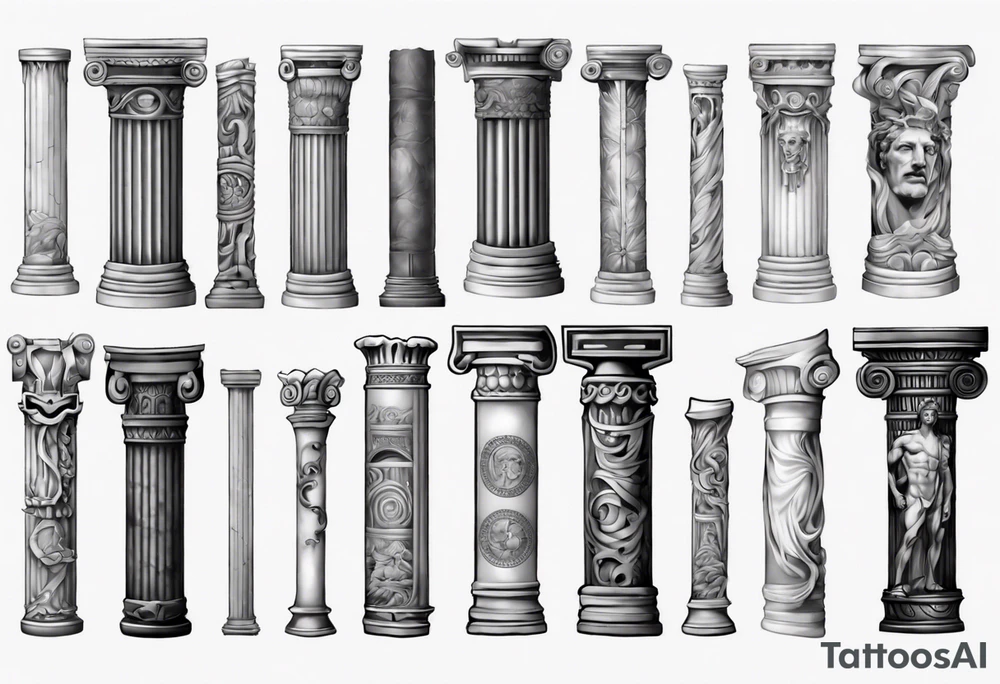 Half of a roman pillar tattoo idea