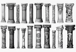Half of a roman pillar tattoo idea