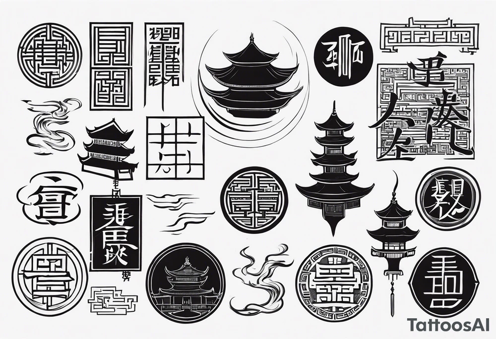 Chinese lettering with a norigae tattoo idea