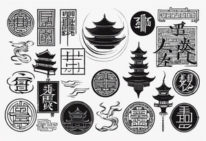Chinese lettering with a norigae tattoo idea