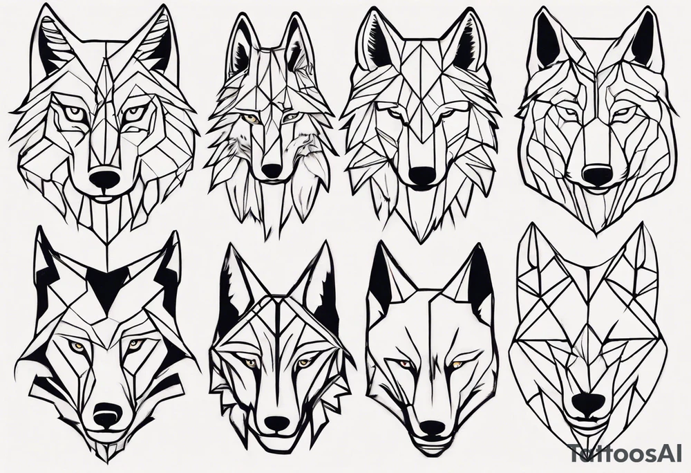 wolf head tattoo idea