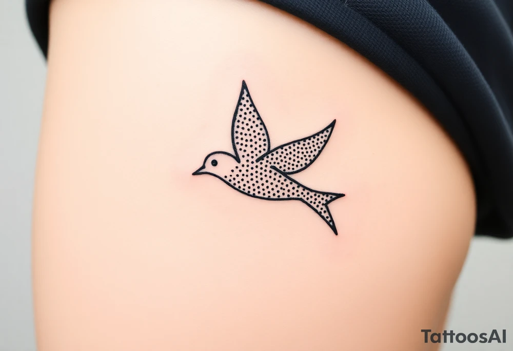 swallow flying with its wings out and forward tattoo idea
