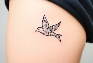 swallow flying with its wings out and forward tattoo idea