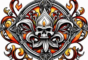 Fleur de lys celtique en flamme tattoo idea