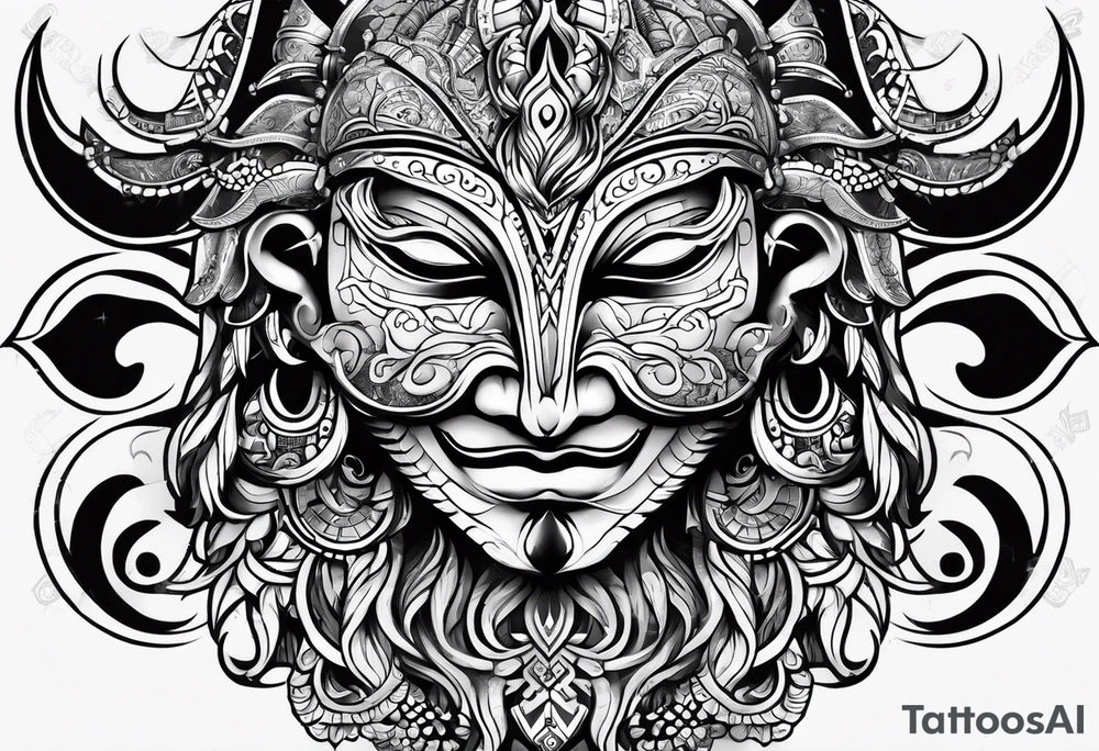 god mask nordic tattoo idea