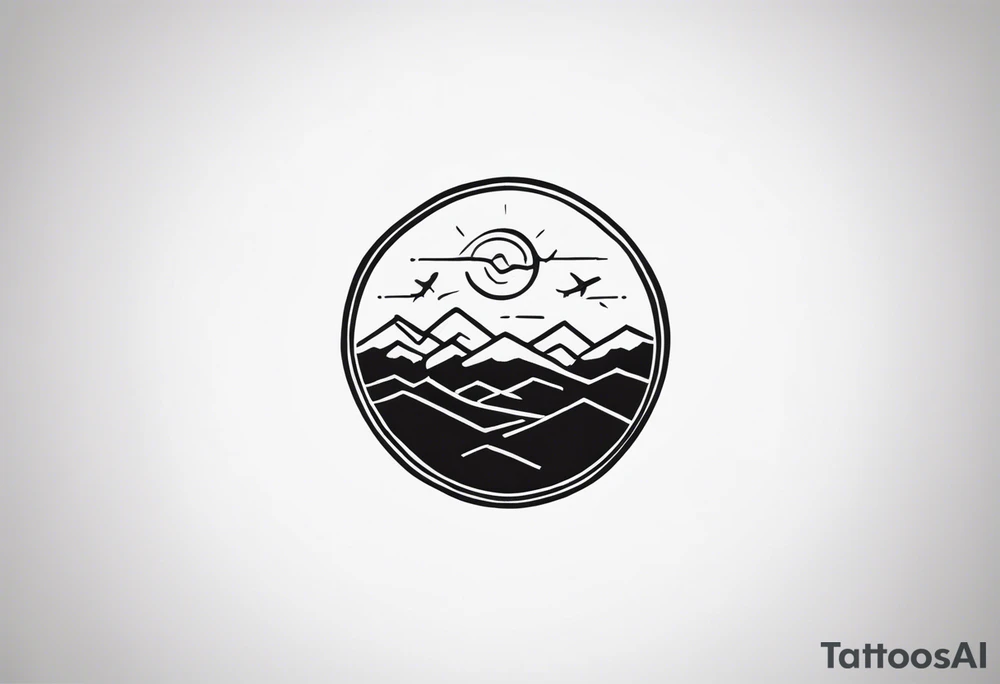 a minimalistic, very small, fine line tattoo symbolizing my love to travel the world and explore new cultures while also including a symbol of my roots, my family and friends, who I am very grateful for tattoo idea