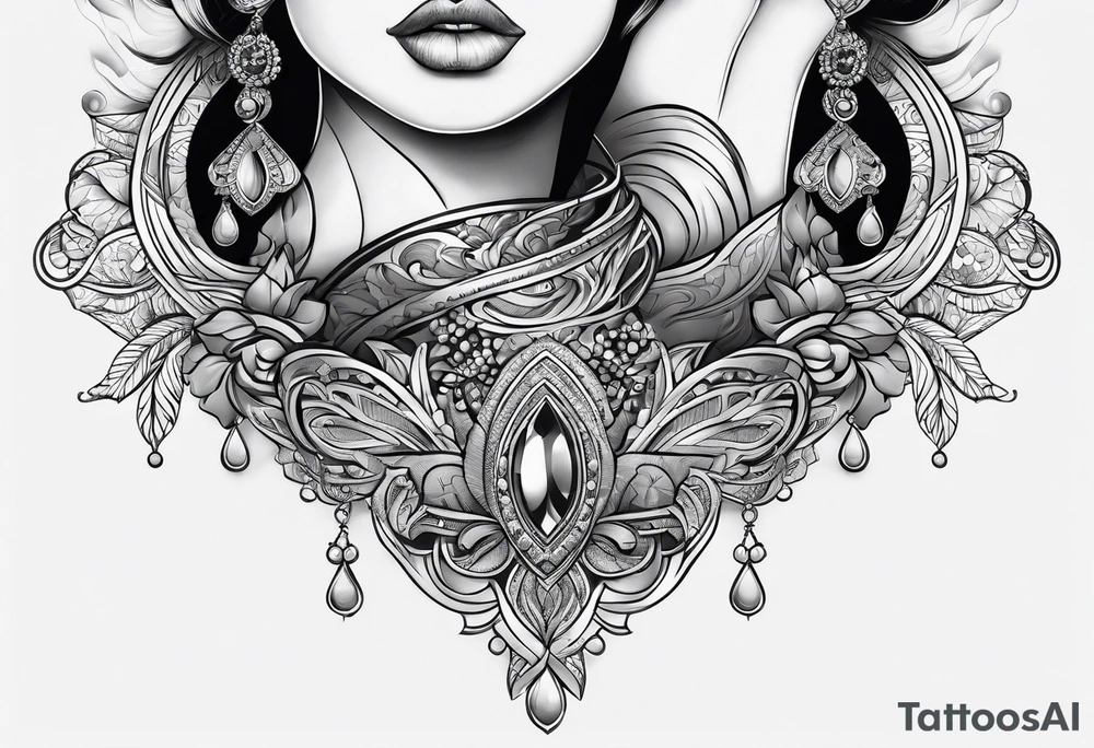 Hand wrapped around woman's neck tattoo idea