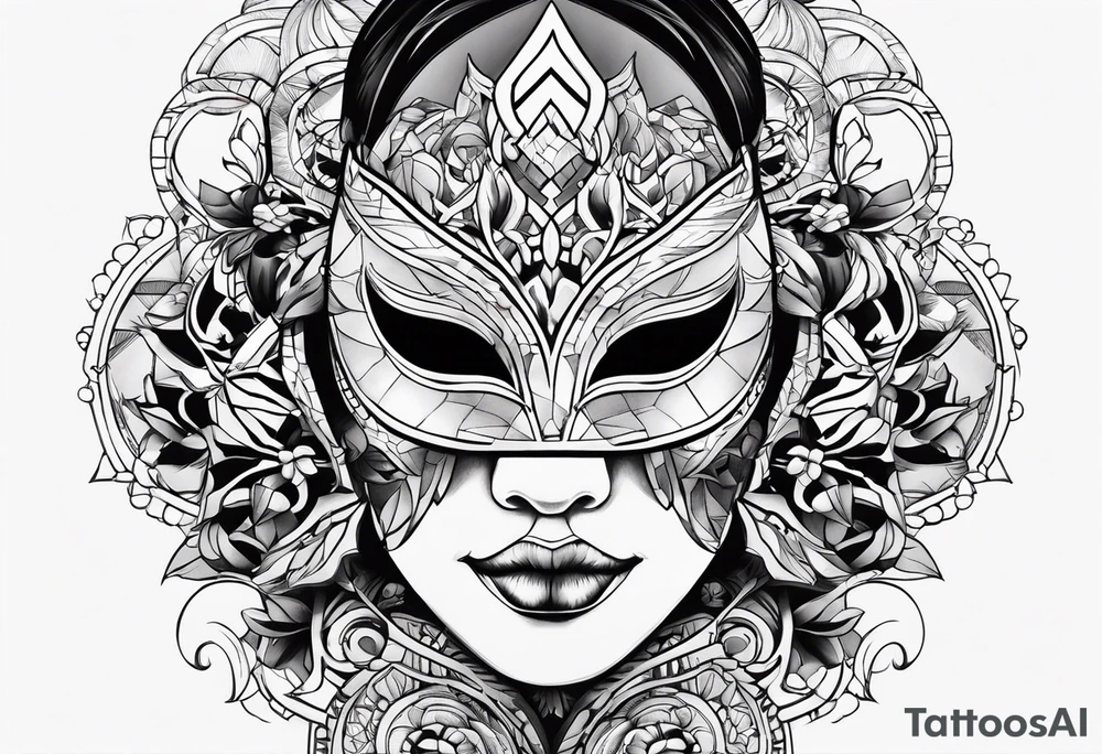 Hiding behind a mask tattoo idea