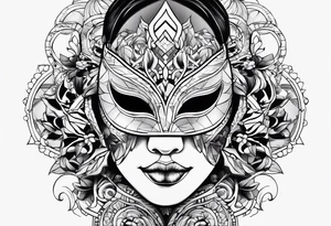 Hiding behind a mask tattoo idea