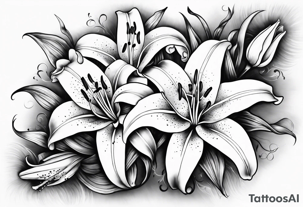 lilies growing tattoo idea