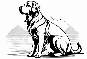 a golden retriever in plain white karate gis tattoo idea