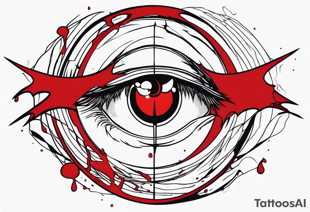 Bloody tears flow from Alucard's eyes in Hellsing tattoo model tattoo idea