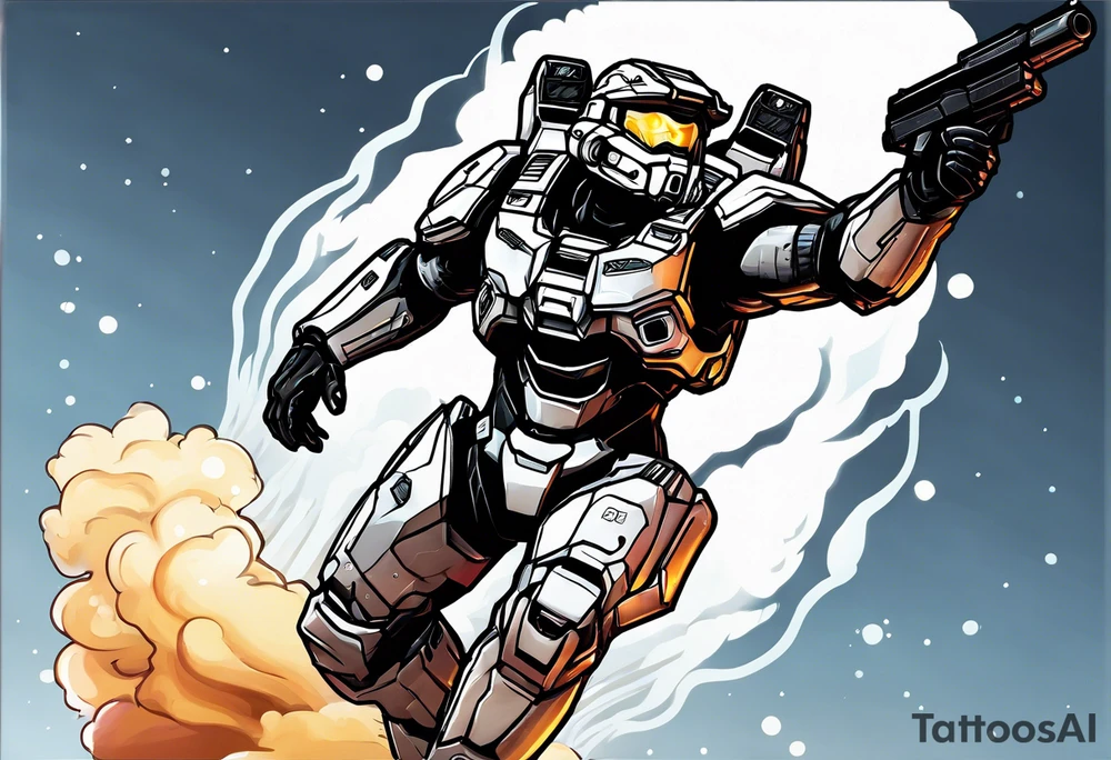 Halo 3 Marine reaching for the sky tattoo idea