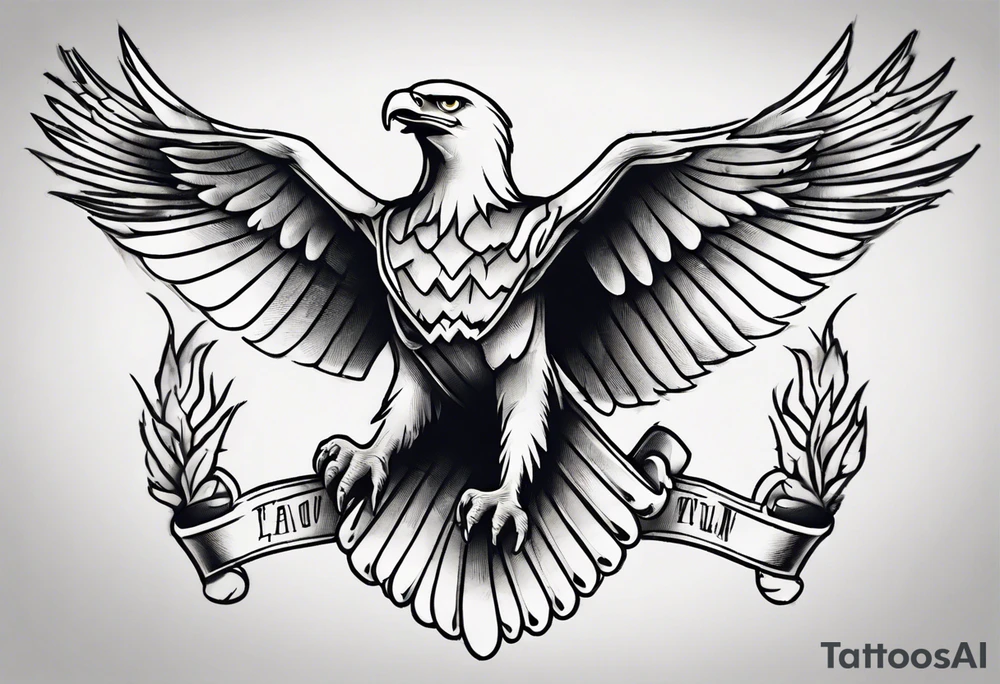 One sketch of an eagle in a traditional tattoo style tattoo idea