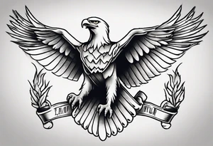 One sketch of an eagle in a traditional tattoo style tattoo idea