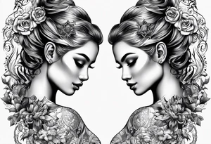 Matching twin tattoos for brother and sister Gemini twins tattoo idea