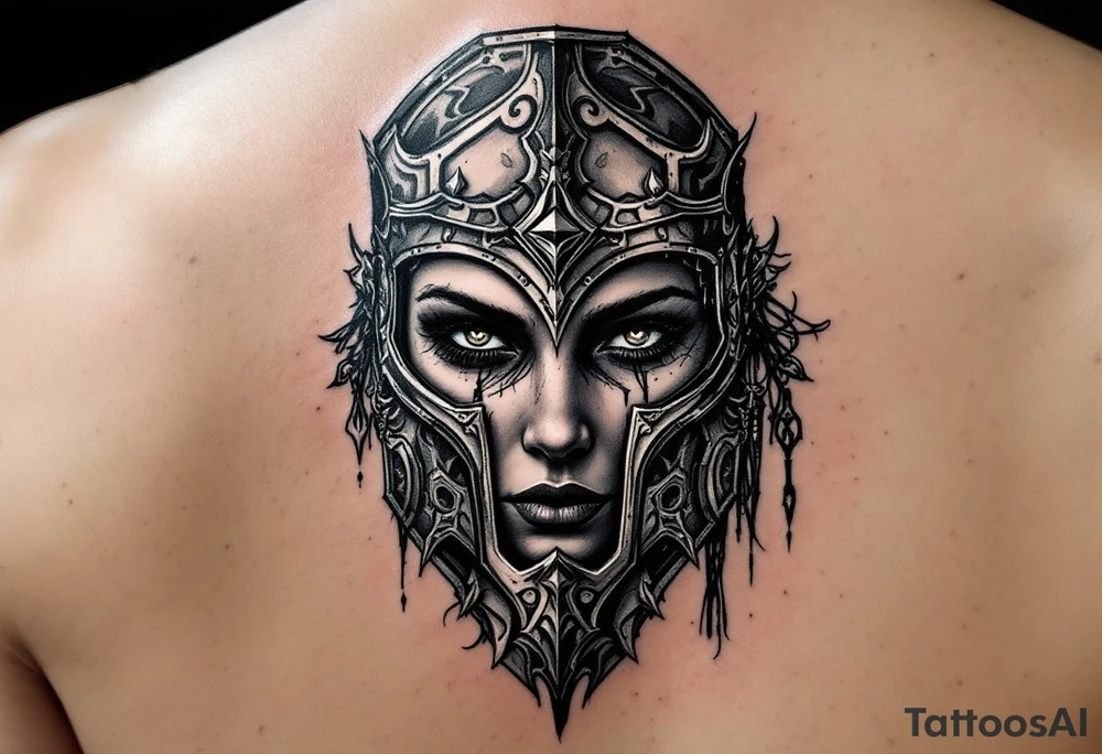 Shield maiden face, war tattoo idea