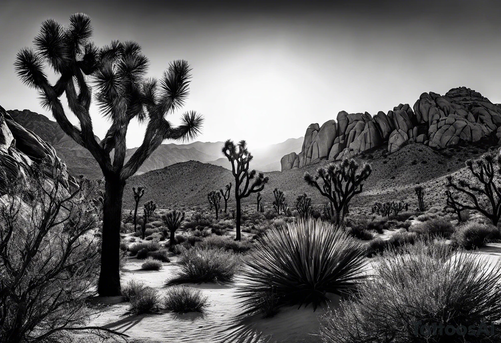 Joshua tree sunset tattoo idea