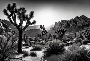 Joshua tree sunset tattoo idea