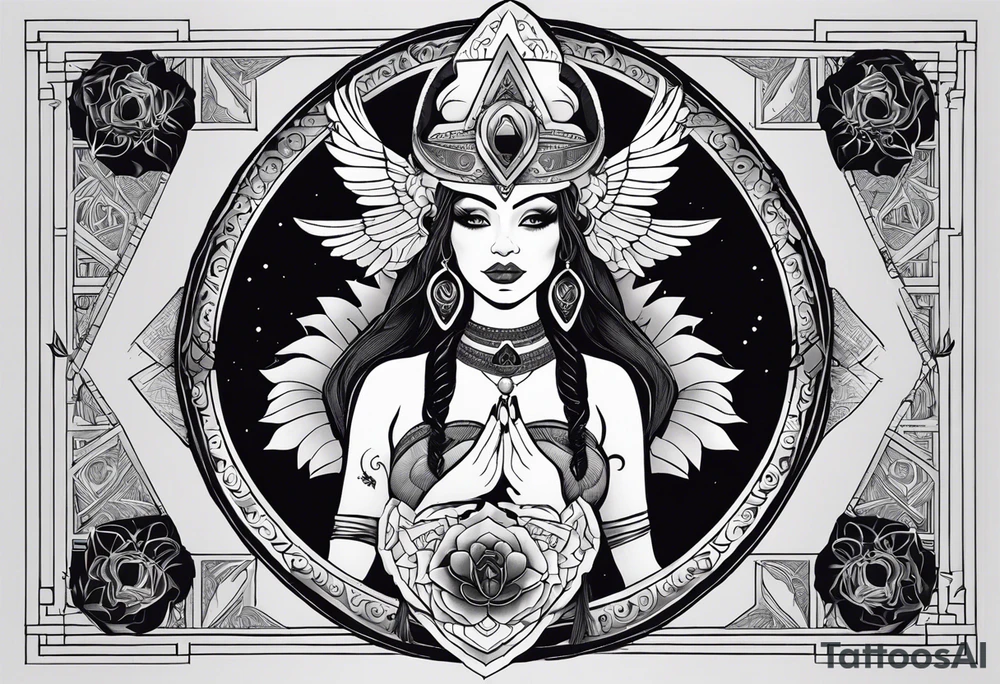 kali ma, alien goddess, valkrye, aries, pirate, divine feminine, zenza resonance, pachamama, lotus azul, blank panther, eagle, skull, 5D, nueva gaya, dna 12 tattoo idea