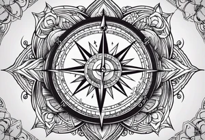 Heart compass tattoo idea