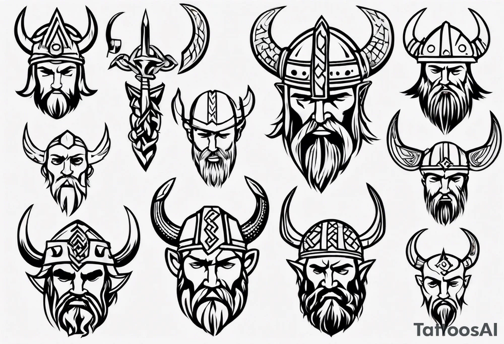 Simple viking head tattoo idea