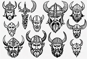 Simple viking head tattoo idea