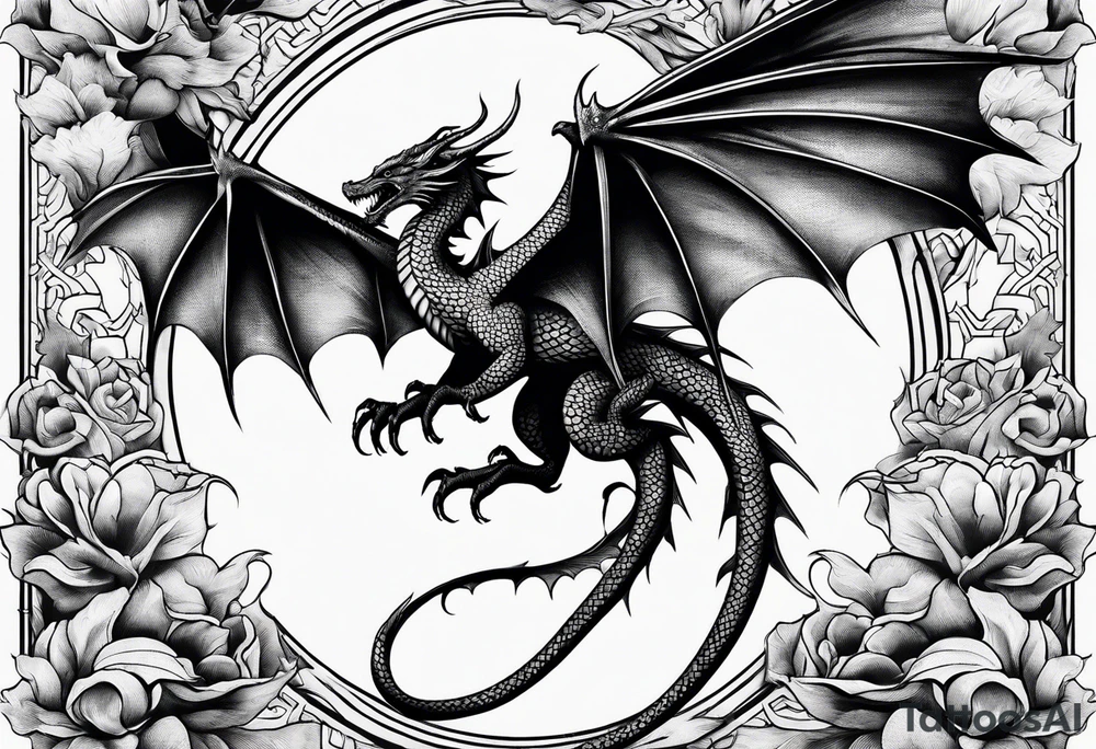 Flying dragon tattoo idea