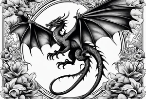 Flying dragon tattoo idea