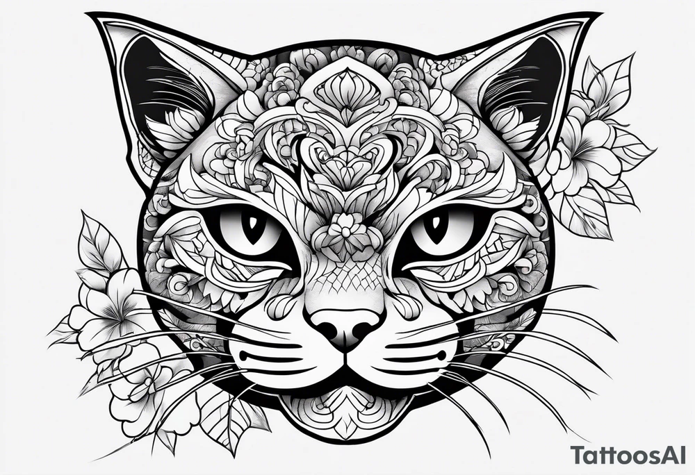 Lucky cat tattoo idea