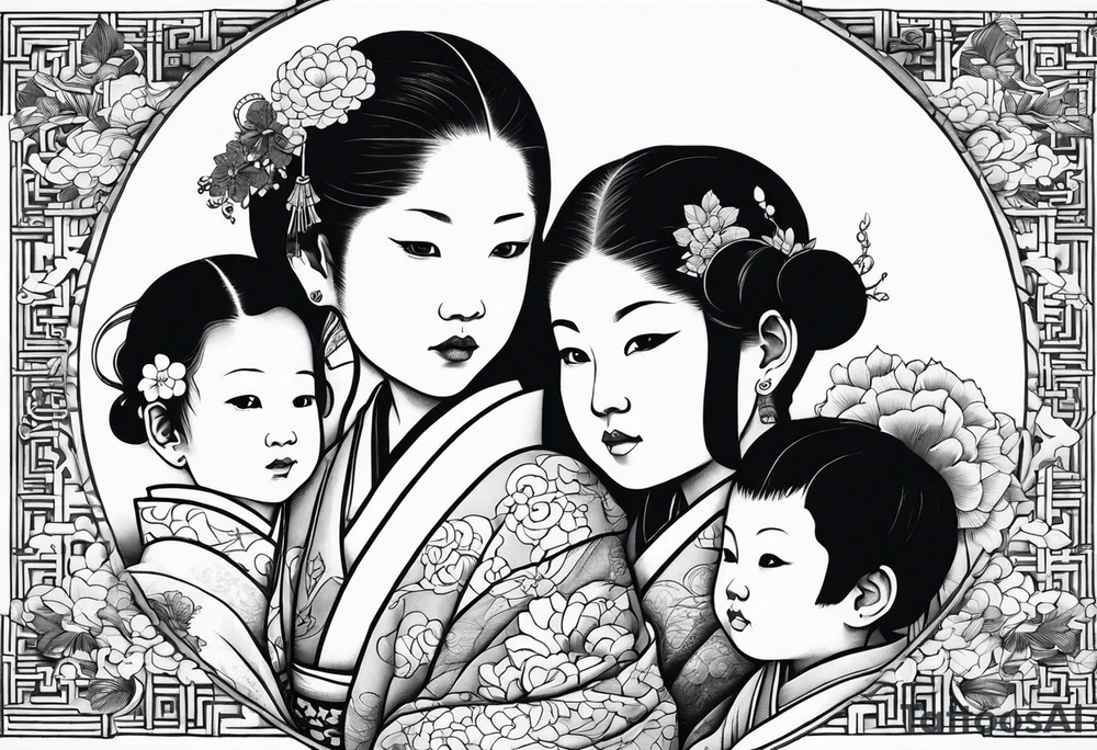 3 SMALL CHILDREN, OF DIFFERENT RACES, 8 EARS OLD tattoo idea